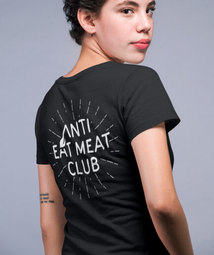 Anti Eat Meat Club Logo Ladies Organic Shirt