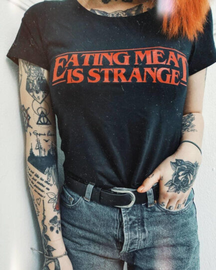 Eating Meat Is Strange Ladies Organic Shirt