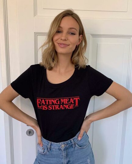 Eating Meat Is Strange Ladies Organic Shirt