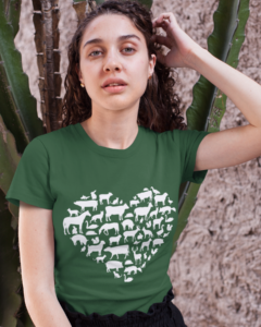 animal love ladies organic t-shirt