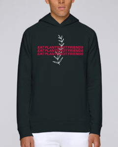 Eat plants not friends Organic Hooded Sweat