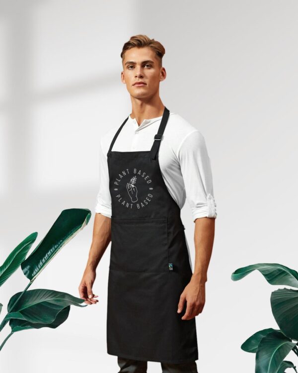 Plant Based Fair Trade Kochschürze mit Tasche