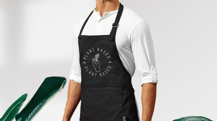 Plant Based Fair Trade Kochschürze mit Tasche