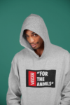 vegan "for the anmls" organic hoodie cream heather grey