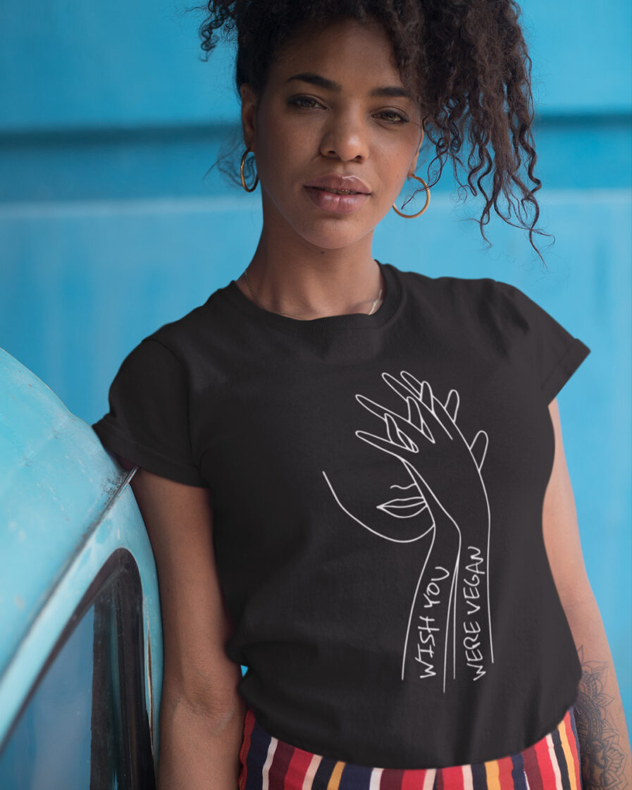 Wish You Were Vegan Ladies Organic Shirt