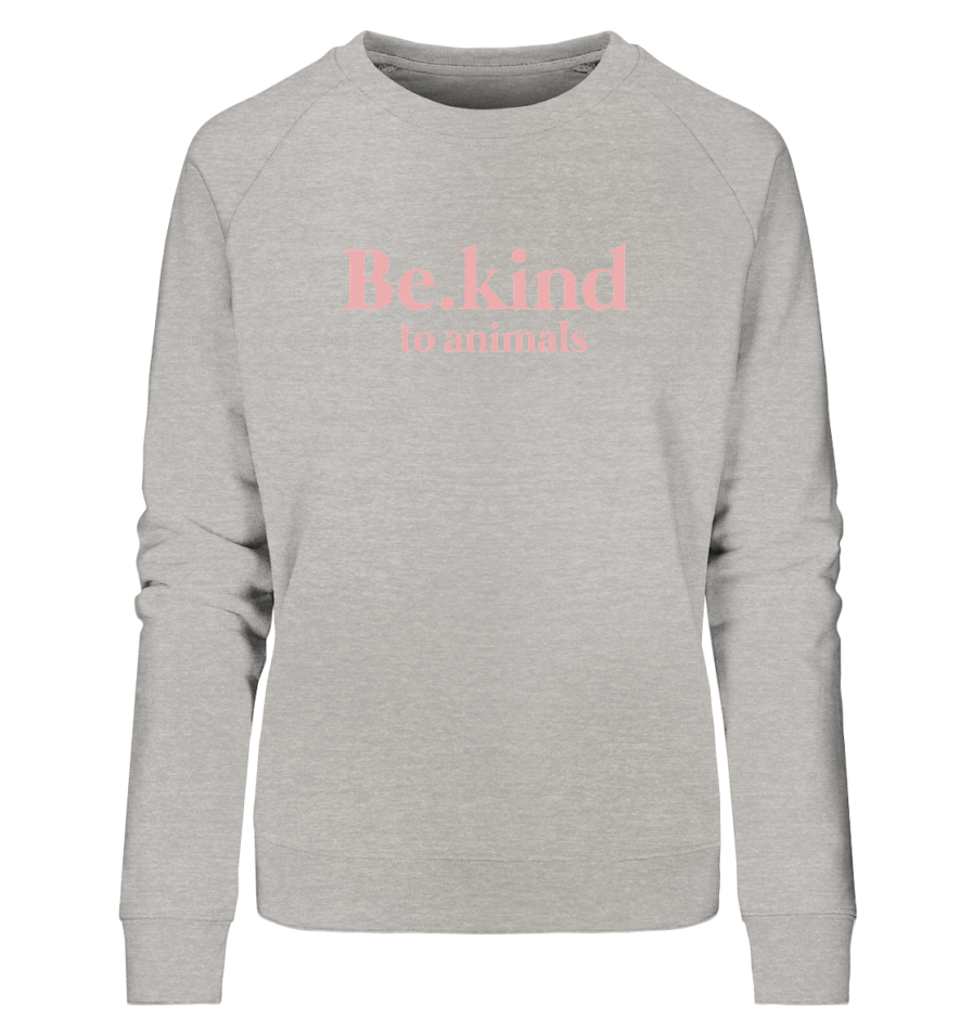 Be.kind-to-animals-Ladies-Organic-sweatshirt-heather-grey