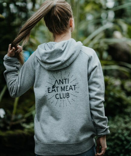 Anti Eat Meat Club Logo Hoodie grau