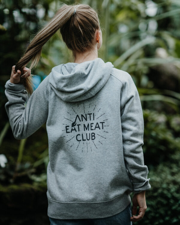 Anti Eat Meat Club Logo Hoodie grau