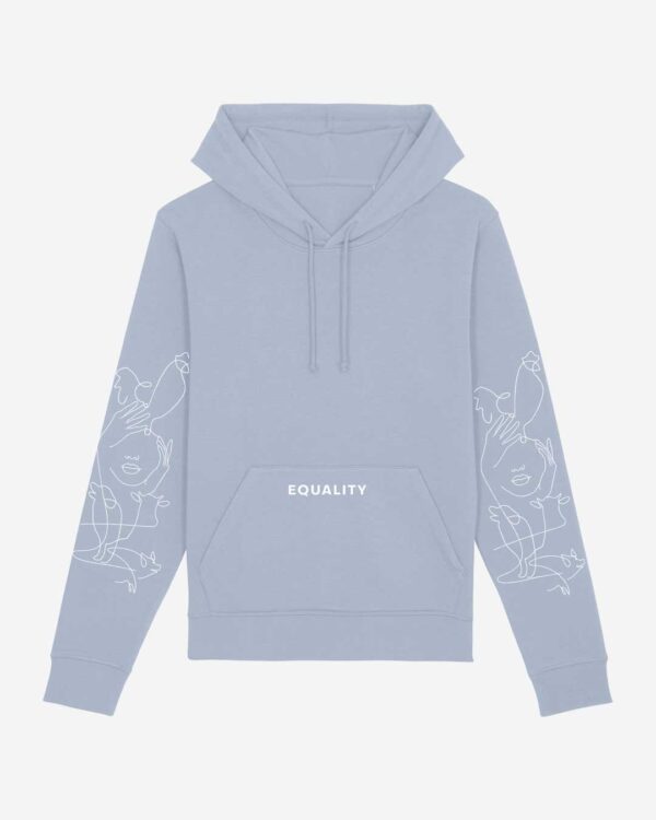 Equality Organic Hoodie Hellblau