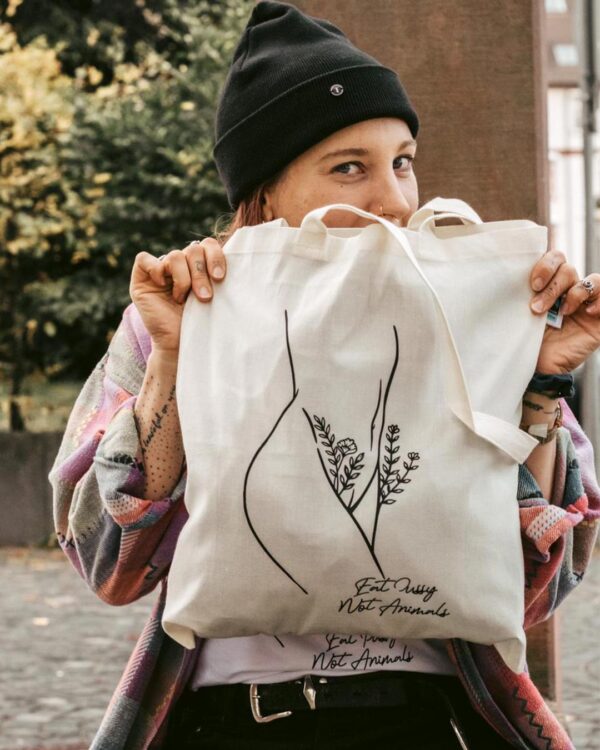 Eat Pussy Not Animals Organic Baumwolltasche