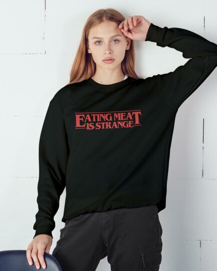 Eating Meat Is Strange Unisex Organic Sweatshirt