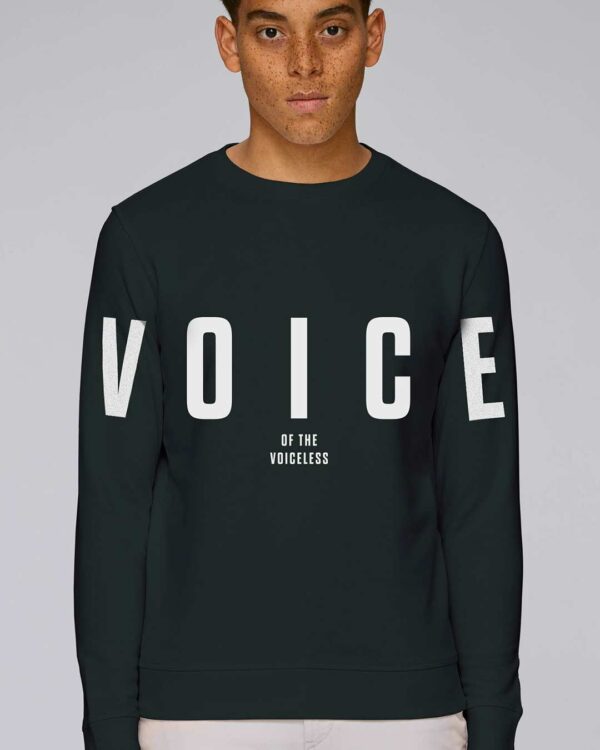 voice-of-the-voiceless-organic-sweatshirt-schwarz
