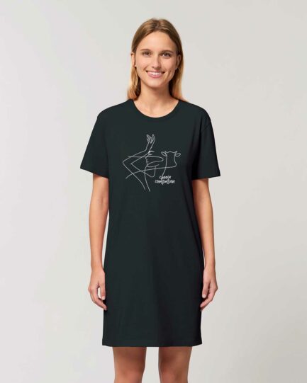 Choose Compassion Organic Shirt Kleid schwarz