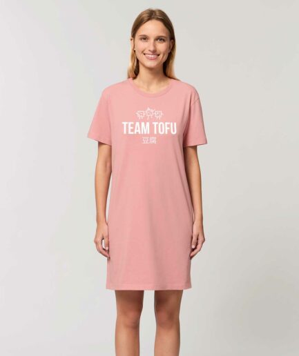 Team Tofu Organic T-Shirt Kleid rosa