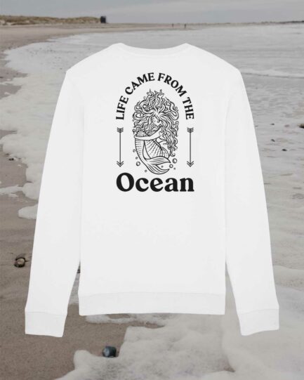 Ocean Life Organic Sweatshirt Back White
