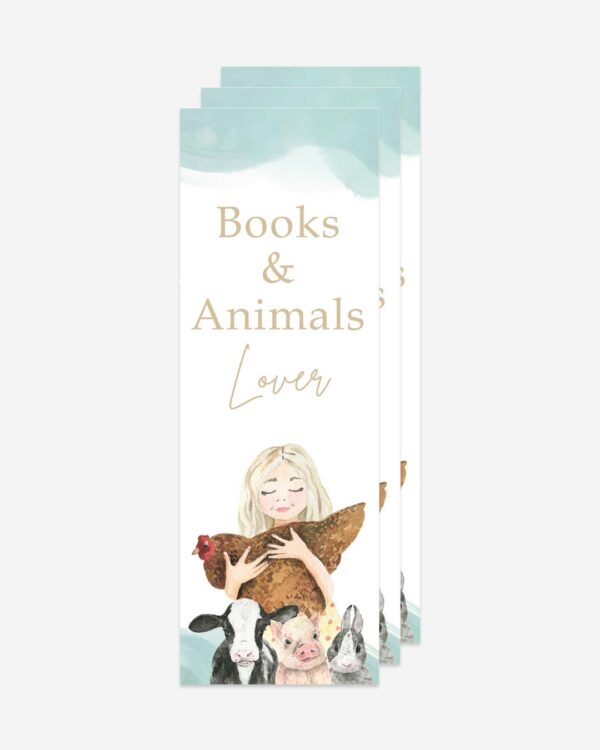 veganes Books and Animals Lesezeichen