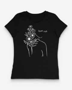 plant lady tailliertes organic shirt schwarz