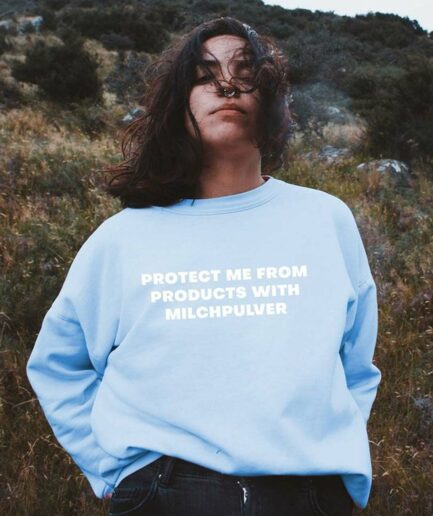 Protect Me From Milchpulver Sweater Hellblau