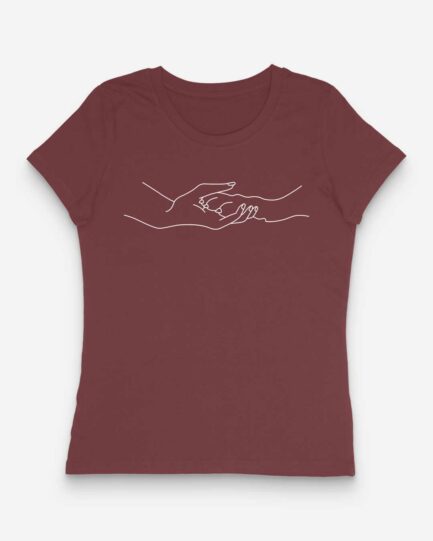 The Creation of Compassion Tailliertes Shirt Bordeaux Rot