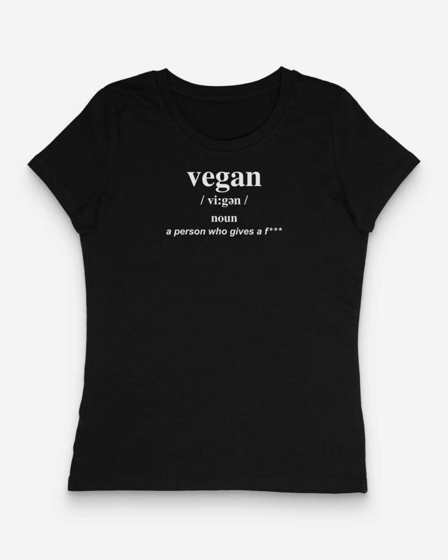 Vegan Noun Tailliertes Organic Shirt schwarz