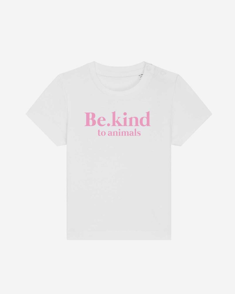 Be kind to animals baby organic shirt weiss