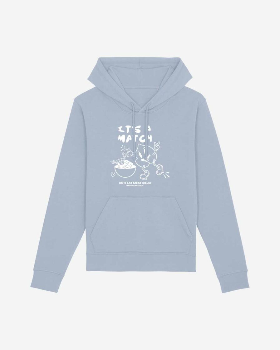 It's a match organic hoodie hellblau