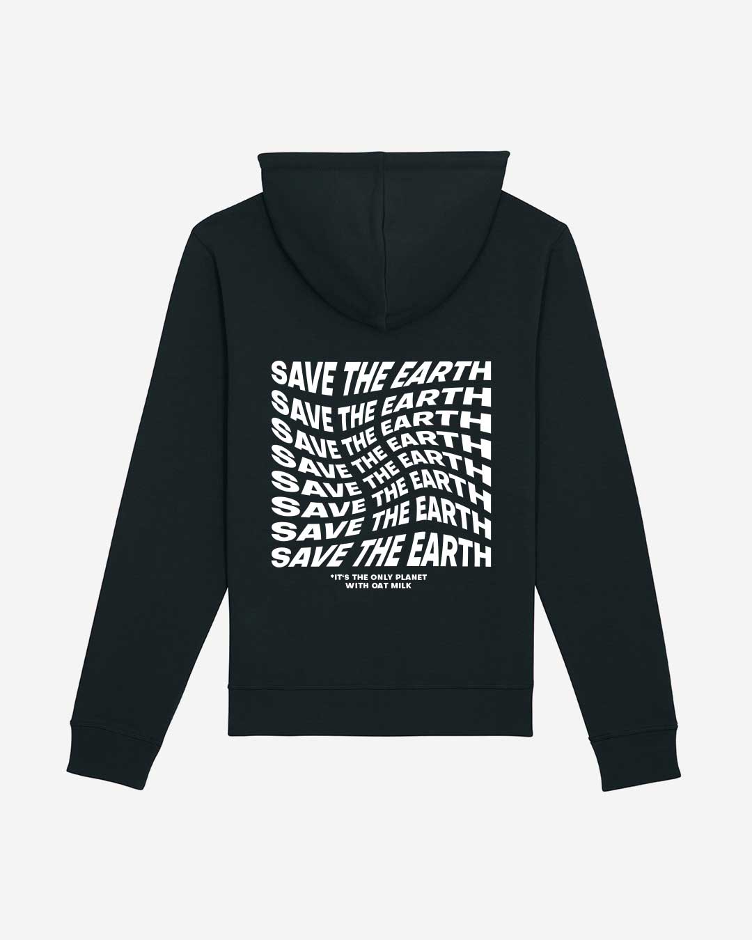save-the-earth-oatmilk-organic-hoodie-schwarz Save The Earth Personalisierter Organic Hoodie