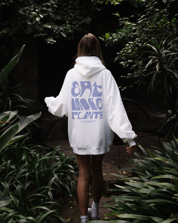 Eat More Plants Organic Hoodie weiss
