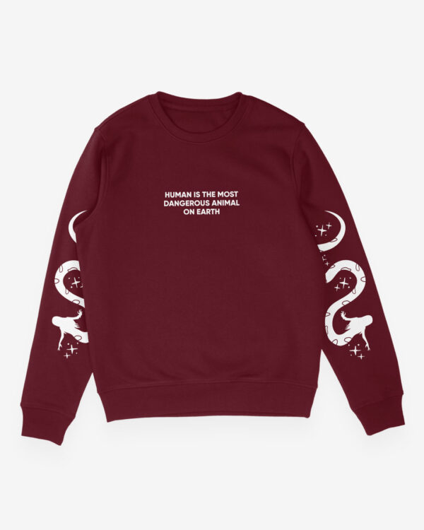 Human Animal Organic Sweate Bordeaux