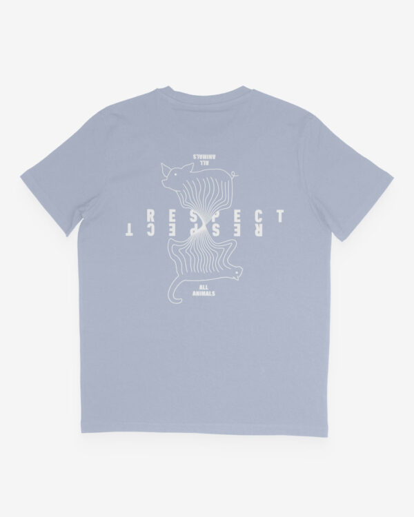 respect all animals shirt hellblau