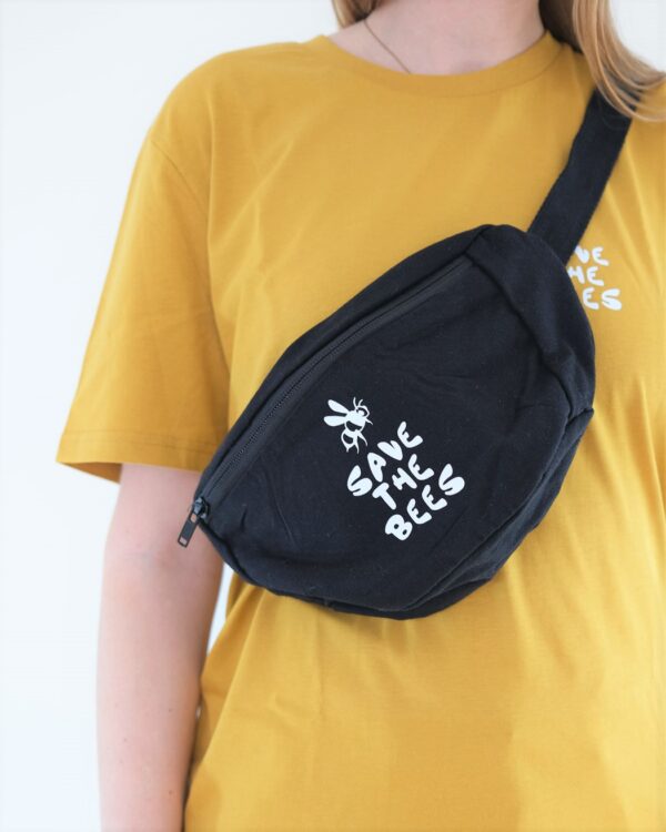 save-the-bees-bauchtasche-schwarz