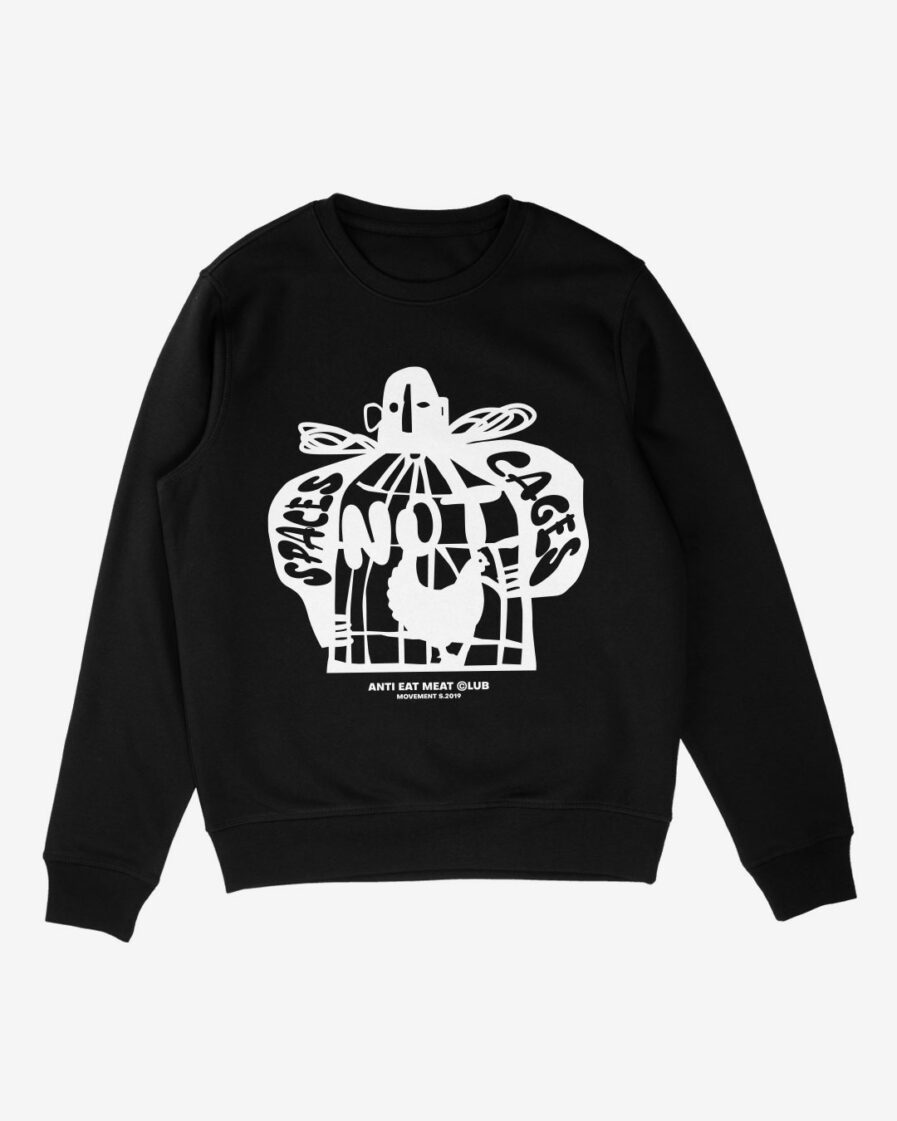 spaces not cages sweatshirt schwarz