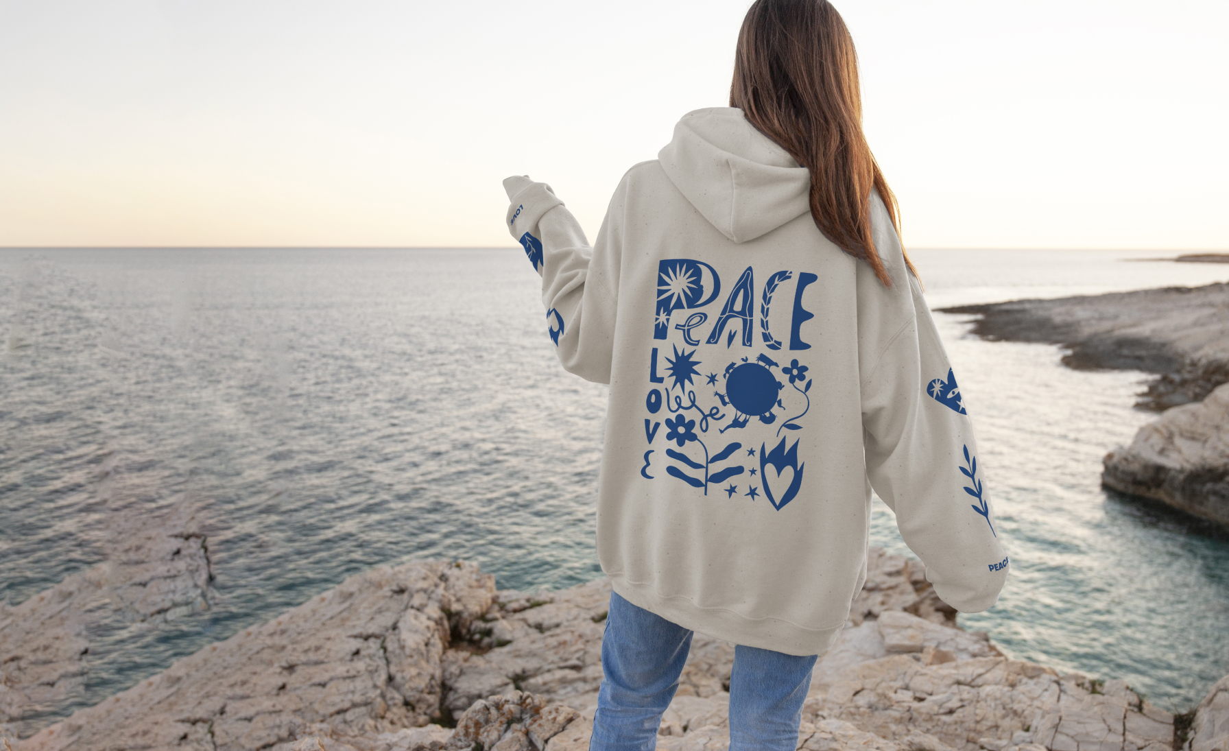 Peace and Love Hoodie ANTI EAT MEAT CLUB