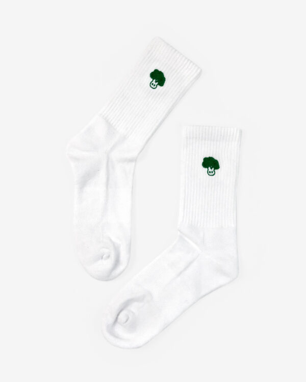 Brokkoli Stickmotiv Socken aus Bio-Baumwollmix