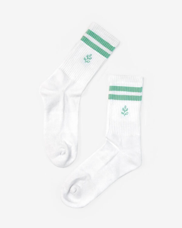 Pflanze Stickmotiv Socken aus Bio-Baumwollmix