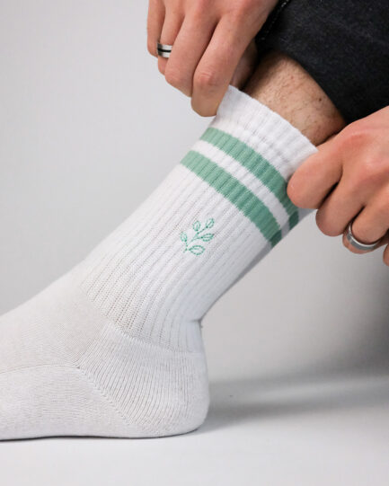 Pflanze Stickmotiv Socken aus Bio-Baumwollmix